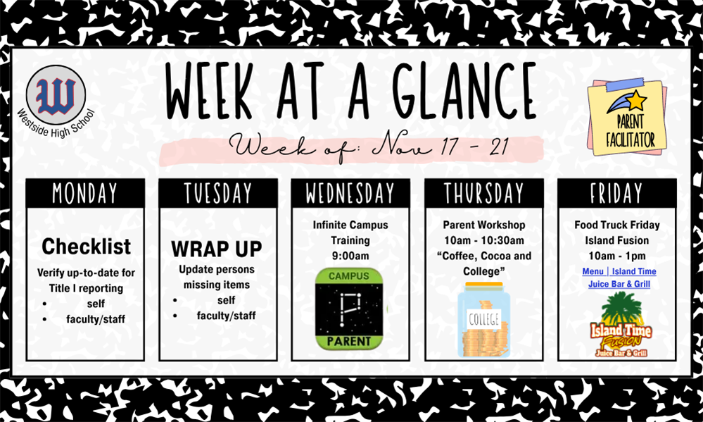 Week at a Glance Nov 17-21