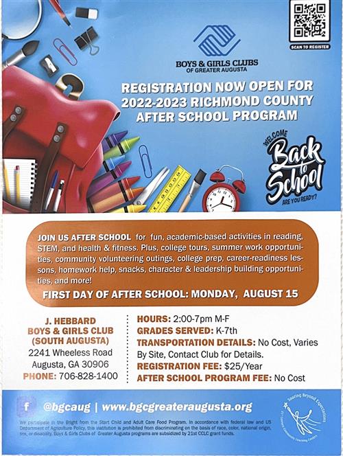 Boys and Girls Club Registration