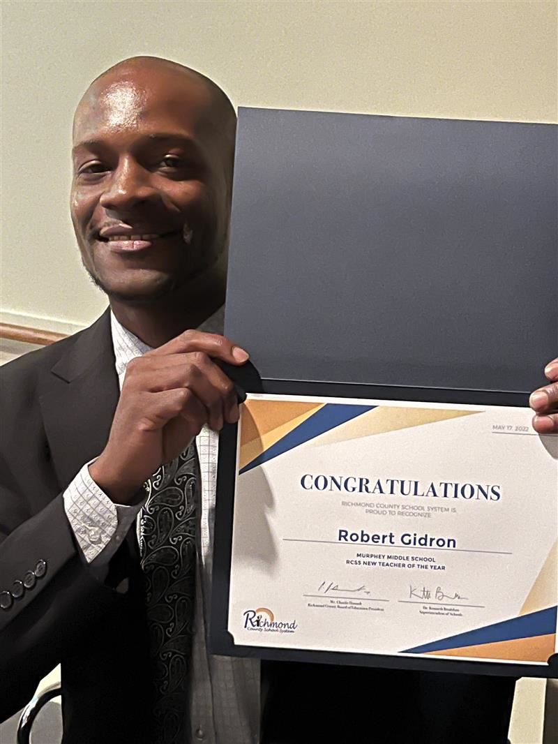 Mr. Robert Gidron 2022 Fine Arts New Teacher of the Year!!! Mr. Robert Gidron 2022 Fine Arts New Teacher of the Year!!!