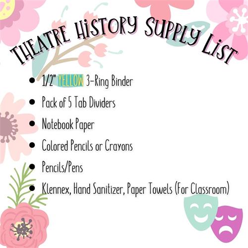 Theatre History Supply List