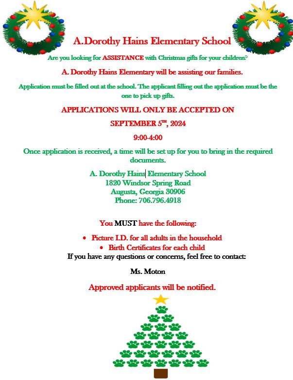 Christmas gift assistance applications due September 5