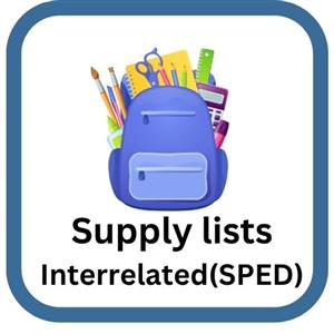interrelated/SPED supply lists