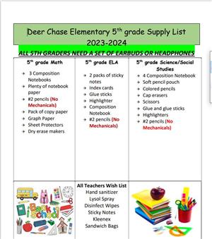 Supply List 2023-2024