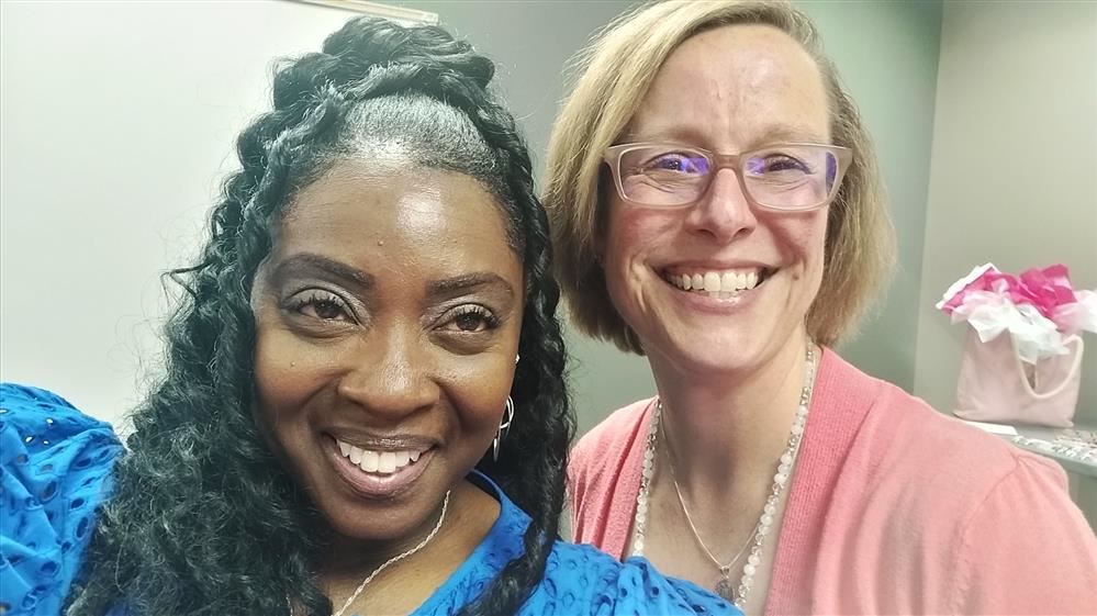 Ms. Calhoun with Dr. Roberts