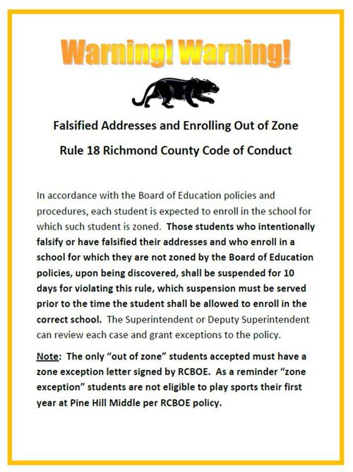 Falsified Addresses and Enrolling Out of Zone 
