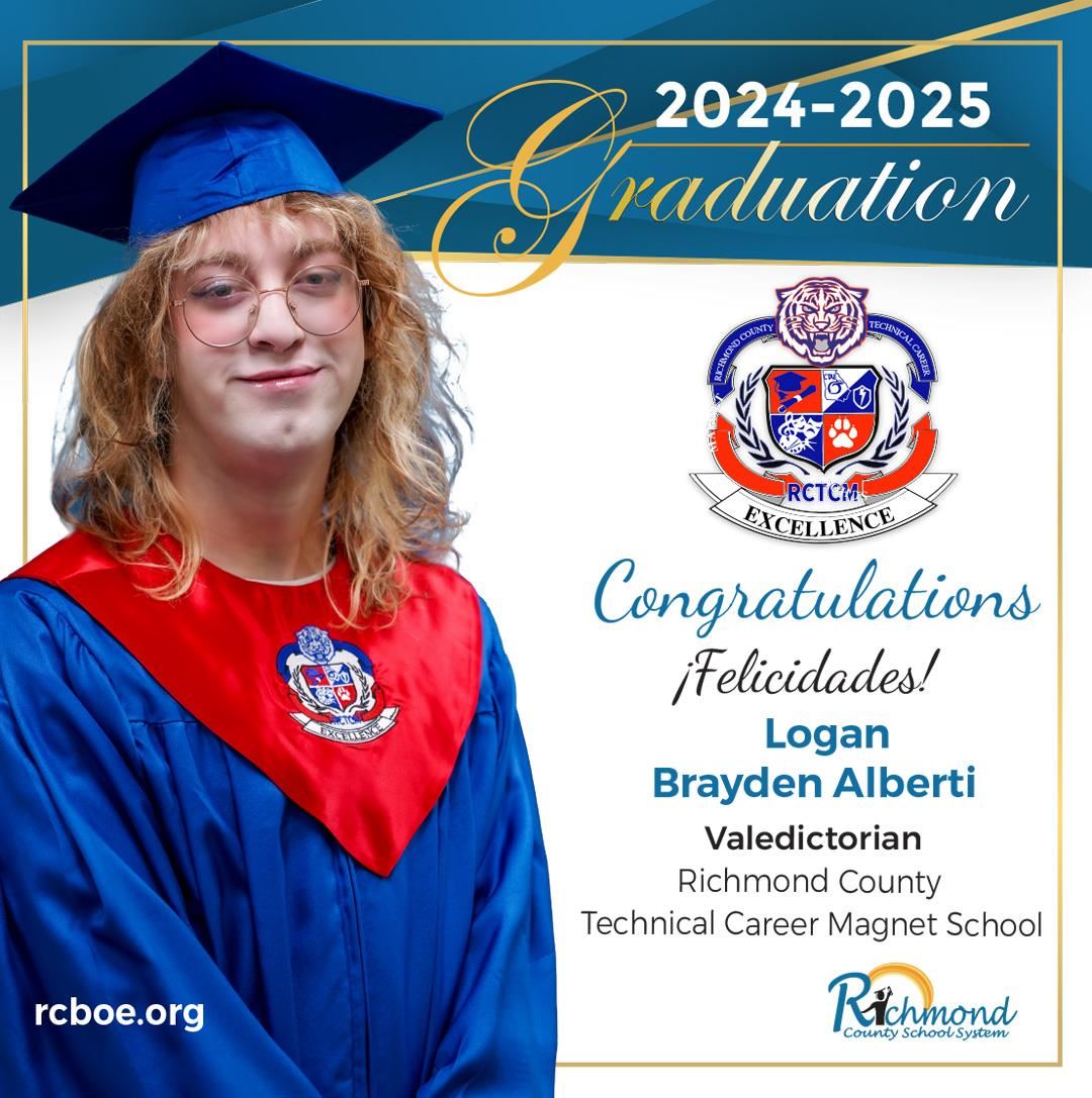 Person in graduation cap and gown smiling with text. 