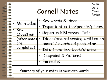 avid cornell notes template avid notes